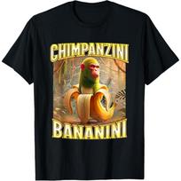 Chimpanzini Bananinis Bananų Beždžionės Memas - Italijos Smegenų Puvinio Marškinėliai XXXL juoda
