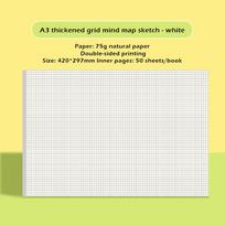 50sheets Simplicity A3 A3 Notebook Mind Map Planning Tearable Draft Paper Students Writing Memo Pads Student