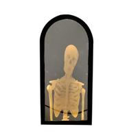 Helovino vaiduoklio veidrodis LED vaiduokliškas veidrodis su holografiniu skeletu Helovino vakarėlio reikmenims Interjero miegamojo virtuvės dekoras 35cm B
