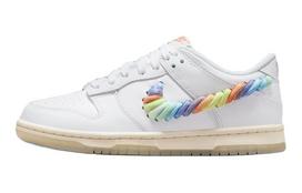 Nike Dunk Low SE Rainbow Lace Swoosh White PS FN4862-100 28