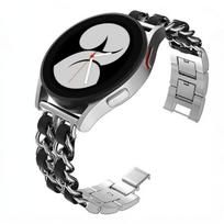 22mm 20mm Leather+Metal Strap for Samsung Galaxy Watch 7 6 5 4 40mm 44mm Replaceable Bracelet for Huawei Watch GT6/5/4 46mm Band Width Strap 20mm