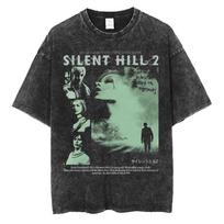 Silent Hill 2 Videogame Black Retro Gaming Oversized T shirt 100% Cotton Vintage Washed T-shirt for men women hiphop streetwear S įvairiaspalvis