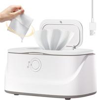 Baby Wipes Warmer,Wet Wipe Warmer, 3-Speed Adjustment,Top Heating,Constant Temperature All Day,50-60℃,Night Light Design,Can Hold 80 Wipes At a Time White white