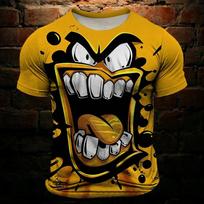 Vyriški marškinėliai Tee Juokingas Grimace 3D spaudinys Vintage mada Šaunus apvalia kaklo iškirpte Drabužiai Apranga Kasdienis Šventinis Atostogų trumpomis rankovėmis viršus 2XL purple