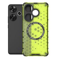 For Xiaomi POCO F6 5g Magnetic Ring Back Cover Phone Case Magsafe Ring Wireless Charge Lens Protect Shockproof Coverage Cases CHINA&For Redmi TURBO 3 žalia