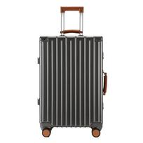 Įkraunamas 20 colių aliuminio rėmo vežimėlis lagaminas su didele talpa ir slaptažodžio užraktu vyrams ir moterims 20-inch tamsiai pilka spalva