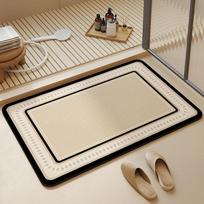 Cream Wind Diatom Mud Floor Mat Bathroom Water-Absorbing Quick-Drying Floor Mat Household Bathroom Door Non-Slip Easy To Take Care Of Floor Mat 20 * 30Cm (exclusive to samples - shoot carefully)