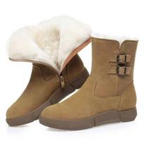 Winter Women's Long Tube Snow Boots Flat Suede Fleece Lined Non-Slip Cotton plus Size Short Snow Boots 36 juoda
