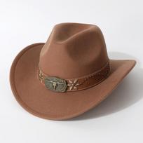 Unique unisex rolled-brim western cowboy hat with heart-shaped top, suitable for autumn and winter Average Size gray