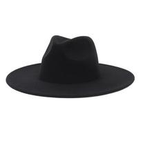 GEMVIE Klasikinė Platus Kraštas Fedora Skrybėlė Vyrams Moterims Derby Vestuvės Bažnyčia Panama Skrybėlės 57cm juoda