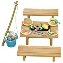 Sylvanian Families Furniture BBQ ST Mark Certified Ages Toy Dollhouse Sylvanian Families Epoch EPOCH [Family Set] KA-615 3+ Co., Ltd. beige