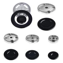Upgrade Cooker Hat Set Oven Gas Hob Burner Crown Flame Cap Cover For SABAF Stove Handle Lid For Kitchen Cookware Accessory black
