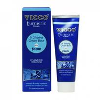Skutimosi kremo putos su ciberžolėmis (70 g), In Shaving Kurmeric Cream Base with Foam, Vicco 8.25 blue