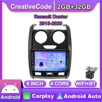 Android skirta Renault Duster 2015-2020 su mygtuku rankenėle CarPlay Radio Video Multimedijos GPS grotuvas 2+32GB 2+32GB black