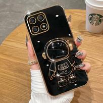 Honorx8a Astronaut Holder Plating Case For Huawei Honor X8 X8a 4g 5g X6 X6a X6s X7a X9 X9a X9b 70 Lite 5g Silicone Stand Cover honor X8 4G beige