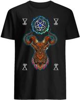 Satanic Pentacle Symbol Goat Head T-Shirt. Premium Cotton Short Sleeve O-Neck Mens T Shirt New S-3XL S juoda