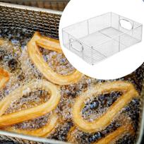 Stainless Steel Fry Basket Food Storage Baskets Rectangular Bins Bread Serving