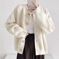 Megztiniai Paltai Cardigan moterims Ruduo Žiema Didelis Dydis Vintage Laisvas Ilgomis Rankovėmis Megztas Cardigan Megztiniai Striukė S smėlis