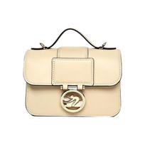 Longchamp Box-Trot Solid Adjustable Shoulder Strap Logo Pendant Magnetic Snap Mini Baguette Shoulder Crossbody Bag Women bags Straw-Yellow 10180HAU071 Straw Yellow,Basic Set (Bag+Dust Bag) beige