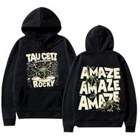 Projektas „Hail Mary“ Hoodies Rocky Tau Ceti Astrofago namai Animacinių filmų spaudiniai Megztiniai Sci-Fi mėgėjų dovana Aukštosios gatvės viršutiniai drabužiai Unisex viršutiniai drabužiai XS juoda