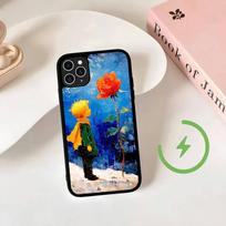 Aliejinė tapyba Mažasis princas Magsafe dėklui iPhone telefonui 17 Air 16 15 14 Plus 13 12 Mini 11 Pro Max Plonas magnetinis dėklas iPhone 14 gray