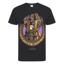Marvel Avengers Infinity War Mens Thanos Infinity Gauntlet T-Shirt S juoda