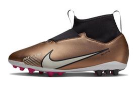 Nike Mercurial Superfly 9 Slip Resistant Cushioning Abrasion Resistant Mid top Kids' Soccer Shoes Metallic Copper DR6043-810 32