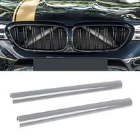 Atraminė grotelių juosta V formos apvadas, 2 vnt. Priekinės grotelės apdaila, skirta BMW F30 F31 F32, F33 F34 F35, ABS, karščiui atspari medžiaga pilka spalva