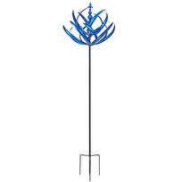 Elegant Blue Metal Wind Spinner with Weather-Resistant Finish for Garden and Yard Decor, 75-Inch Tall One Size