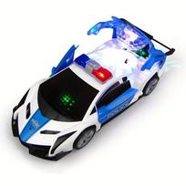 Car Police Toy For Boy Spinning Toy With Music Lights  Siren Patrol Cop Play Vehicle With Openable Doors Christmas Gift For Kid black
