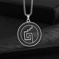 Stainless Steel Pirate Gold Coin Skull Men's Necklace Retro Coin Collarbone Necklace Casual Fashion Men's and Women's Jewelry