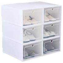 3 vnt. daugiafunkcinė didelio dydžio batų laikymo dėžutė su dangteliu 33x24x13cm balta