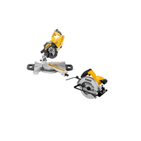 DWS773 DeWALT 216 mm skersinio pjovimo staklės 1300W + DWE5615 DeWALT 190 mm diskinis pjūklas 1500W