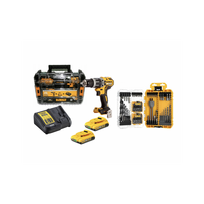 DCD796D2T DeWALT 18V XR smūginis gręžtuvas-suktuvas (2x2.0Ah) + DT70784 100 vnt. grąžtų ir antgalių rinkinys