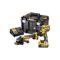 DCK2020P2T DeWALT 18V kampinio šlifuoklio ir suktuvo-gręžtuvo rinkinys (2x5.0 Ah)