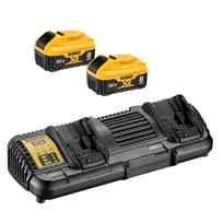DCB132W2 DeWALT 18V baterijų ir dvigubo kroviklio rinkinys (2x8.0 Ah)