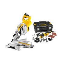 DWS777 DeWALT 216 mm skersinio pjovimo staklės + DWE315KT daugiafunkcinis įrankis