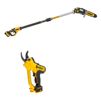 DCMPS567N DeWALT 18V aukštapjovė, 3 metrai + DCMPP568N 18V akumuliatorinis sekatorius