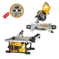 DWS773 DeWALT 216 mm skersinio pjovimo staklės 1300W + DWE7485 išilginio pjovimo staklės 1850W + DOVANA!