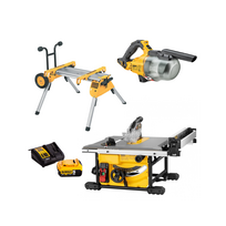 DWE7485 DeWALT išilginio pjovimo staklės išilginio + DE7400 pjovimo staklių stalas + DCV501LP1 rankinis siurblys (1x5.0 Ah)