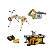 DWE7492 + DE7400 + DCV501LN DeWALT išilginio pjovimo staklės + išilginio pjovimo staklių stalas + rankinis siurblys (1x5.0 Ah)