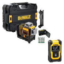 DCE089RNT DeWALT kryžminių linijų lazeris + DW055PL DeWALT lazerinis atstumų matuoklis (16 m) +  DOVANA!