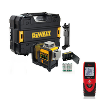 DCE089GNT DeWALT kryžminių linijų lazeris + Leica Disto D1 atstumų matuoklis (40 m) + DOVANA!