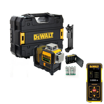 DCE089GNT DeWALT kryžminių linijų lazeris + DW03050 DeWALT Lazerinis atstumų matuoklis – 50 metrų + DOVANA!