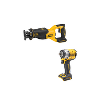 DCF921N DeWALT 18V smūginis 1/2" veržliasukis + DCS382N DeWALT 18V tiesinis pjūklas