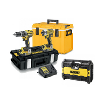 DCK266P2C DeWALT 18V smūginis suktuvas + suktuvas-gręžtuvas + šaltdėžė + DWST1-75663 radija (2x5.0 Ah)