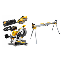 DHS780X2A DeWALT FLEXVOLT 54V XPS skersinio pjovimo staklės (305 mm) + DE7023 stalas (2x9.0 Ah)