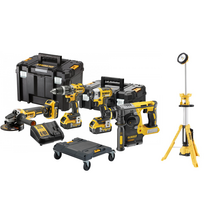 DCK422P3T DeWALT 18V combo rinkinys (3x5.0 Ah) + DCL079 18V prožektorius + DOVANA!