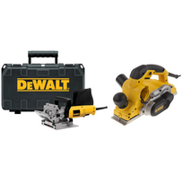 DW682K DeWALT 600W freza kaištiniams jungikliams + D26500 1050W elektrinis oblius 82 mm
