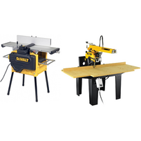 DW721KN DeWALT radialinės (spindulinės) pjovimo staklės 300 mm + D27300 obliavimo ir reismuso staklės